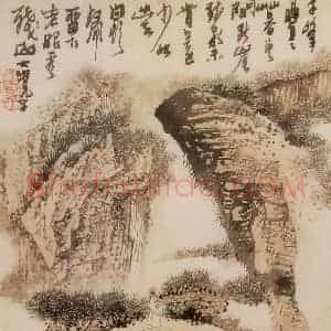 1974年 黄秋园《山水册页》国画山水作品图片赏析