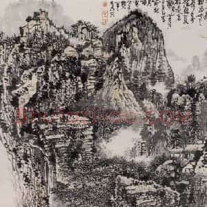 1975年 黄秋园《有声听到无声处》国画山水作品图片赏析