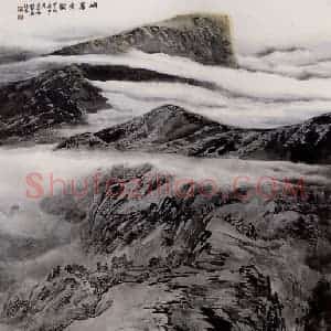孔仲起《峨眉秀发》国画山水作品图片赏析