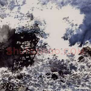 孔仲起《千堆雪》国画山水作品图片赏析