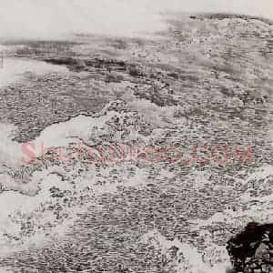 孔仲起《大江东去》国画山水作品图片赏析