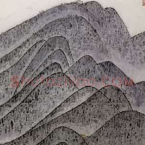 孔仲起《横岳仰止》国画山水作品图片赏析