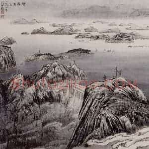 孔仲起《浙江揽胜图》国画山水作品图片赏析