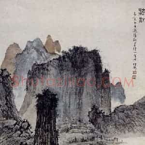 孔仲起《漓江》国画山水作品图片赏析