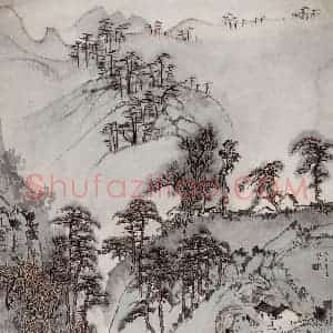 孔仲起《晨》国画山水作品图片赏析