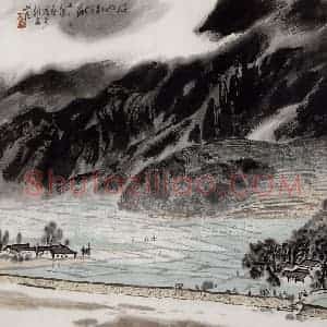 孔仲起《好雨知时节》国画山水作品图片赏析