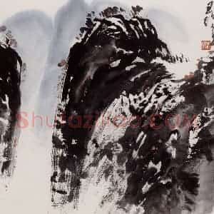 孔仲起《王维诗意》国画山水作品图片赏析