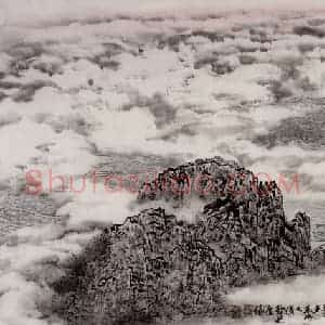 孔仲起《超越时空跨千年》国画山水作品图片赏析