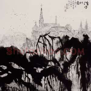 孔仲起《汉堡印象》国画山水作品图片赏析