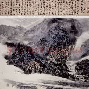 孔仲起《下水船歌》国画山水作品图片赏析