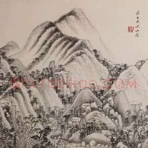 清代 王鉴《仿古山水图册》国画山水作品图片赏析