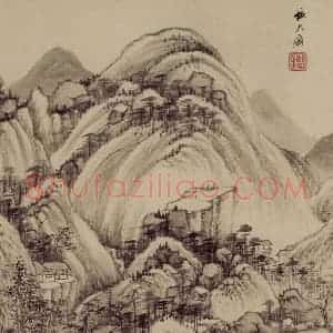 清代 王鉴《仿古山水册》国画山水作品图片赏析