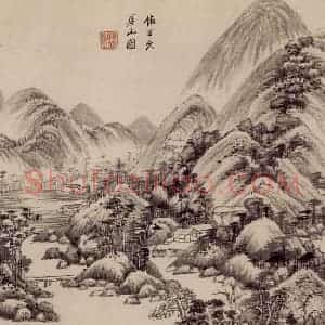 清代 王鉴《仿古山水册》国画山水作品图片赏析