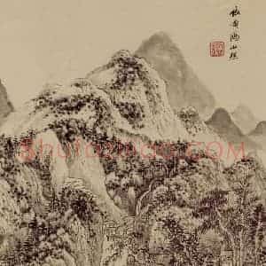 清代 王鉴《仿古山水册》国画山水作品图片赏析