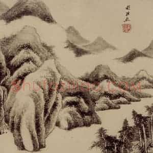 清代 王鉴《仿古山水册》国画山水作品图片赏析