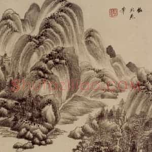 清代 王鉴《仿古山水册》国画山水作品图片赏析