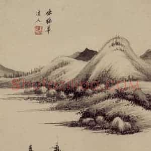 清代 王鉴《仿古山水册》国画山水作品图片赏析