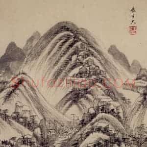 清代 王鉴《仿古山水册》国画山水作品图片赏析