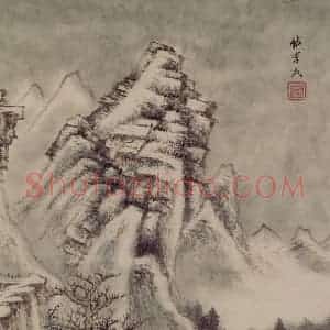 清代 王鉴《仿古山水册》国画山水作品图片赏析