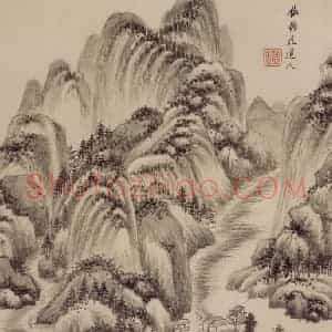 清代 王鉴《仿古山水册》国画山水作品图片赏析
