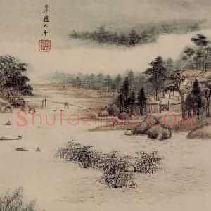 清代 王鉴《仿古山水册》国画山水作品图片赏析