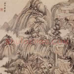 清代 王鉴《仿宋元山水册》国画山水作品图片赏析
