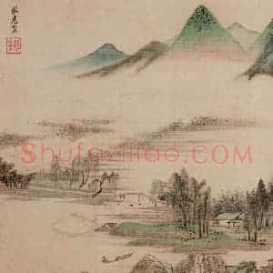 清代 王鉴《仿古山水图册》国画山水作品图片赏析