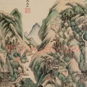 清代 王鉴《仿古山水图册》国画山水作品图片赏析