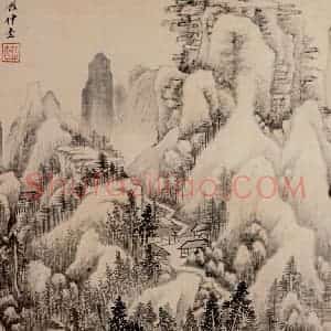 清代 王鉴《仿古山水图册》国画山水作品图片赏析