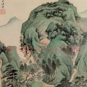 清代 王鉴《仿古山水图册》国画山水作品图片赏析