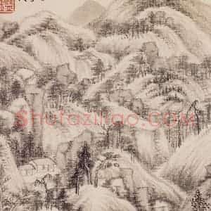 清代 王鉴《仿宋元八家册》国画山水作品图片赏析
