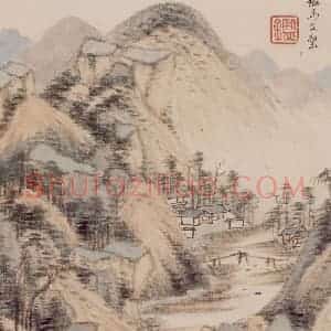 清代 王鉴《仿宋元八家册》国画山水作品图片赏析