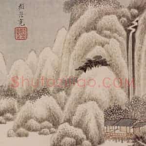 清代 王鉴《仿宋元八家册》国画山水作品图片赏析