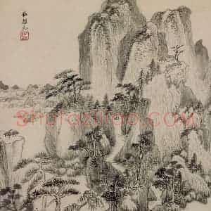清代 王鉴《仿古山水册》国画山水作品图片赏析