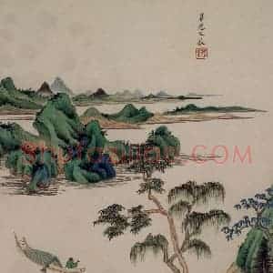 清代 王鉴《仿古山水册》国画山水作品图片赏析