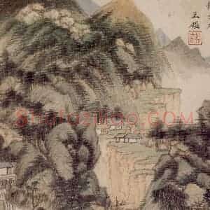 清代 王鉴《仿古山水册》国画山水作品图片赏析