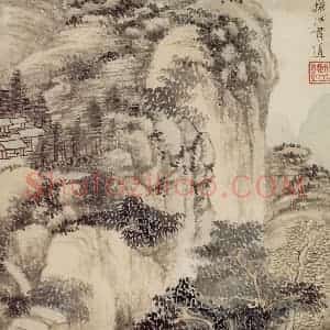清代 王鉴《仿古山水册》国画山水作品图片赏析