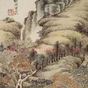 清代 王鉴《仿古山水册》国画山水作品图片赏析