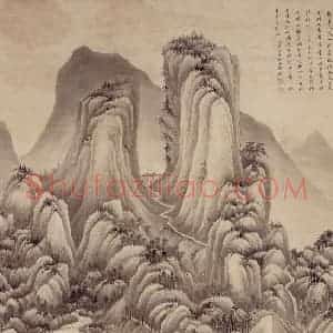 清代 王鉴《关山秋霁图轴》国画山水作品图片赏析