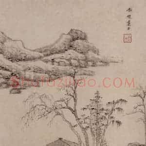 清代 王鉴《仿古山水册》国画山水作品图片赏析