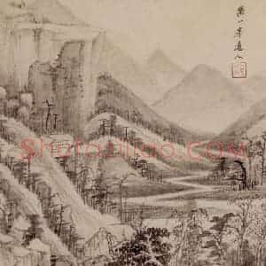 清代 王鉴《仿古山水册》国画山水作品图片赏析