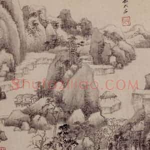 清代 王鉴《仿古山水册》国画山水作品图片赏析