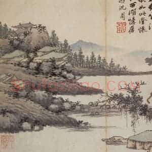 明代 沈周《卧游图册》国画山水作品图片赏析