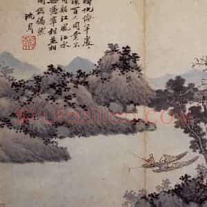 明代 沈周《卧游图册》国画山水作品图片赏析
