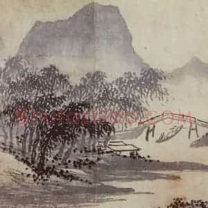 明代 沈周《三绝图册》国画山水作品图片赏析