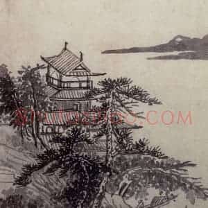 明代 沈周《三绝图册》国画山水作品图片赏析
