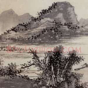 明代 沈周《三绝图册》国画山水作品图片赏析