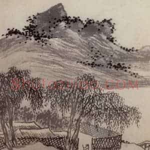 明代 沈周《三绝图册》国画山水作品图片赏析