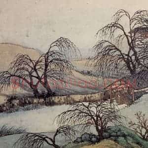 明代 沈周《东庄图册》国画山水作品图片赏析