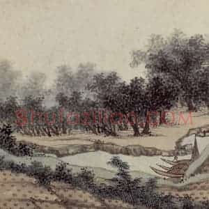 明代 沈周《东庄图册》国画山水作品图片赏析